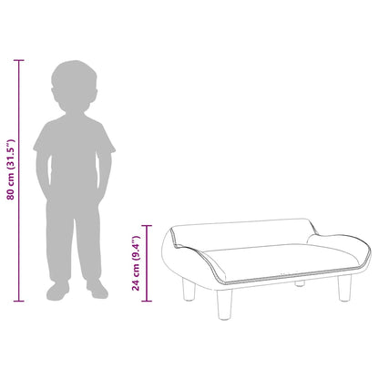 Kindersofa Taupe 70x40x24 cm Stoff