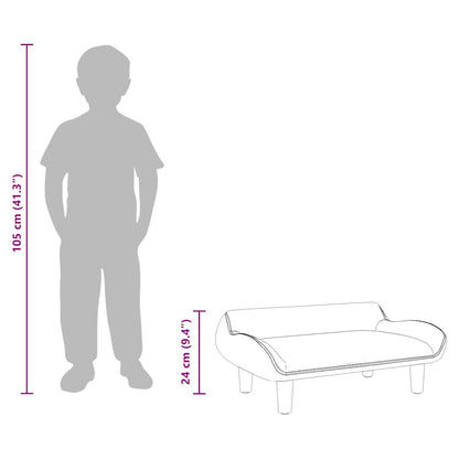 Kindersofa Taupe 70x40x24 cm Stoff