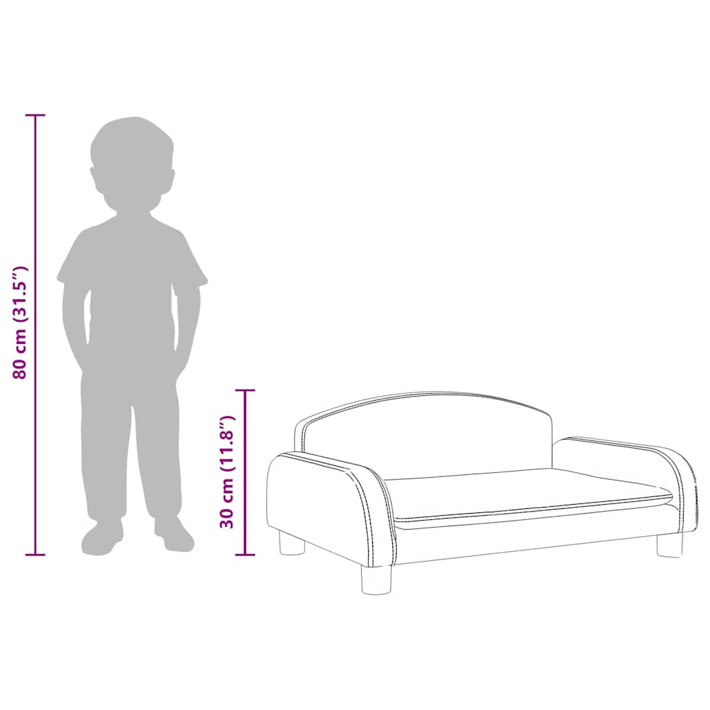 Kindersofa Grau 70x45x30 cm Kunstleder