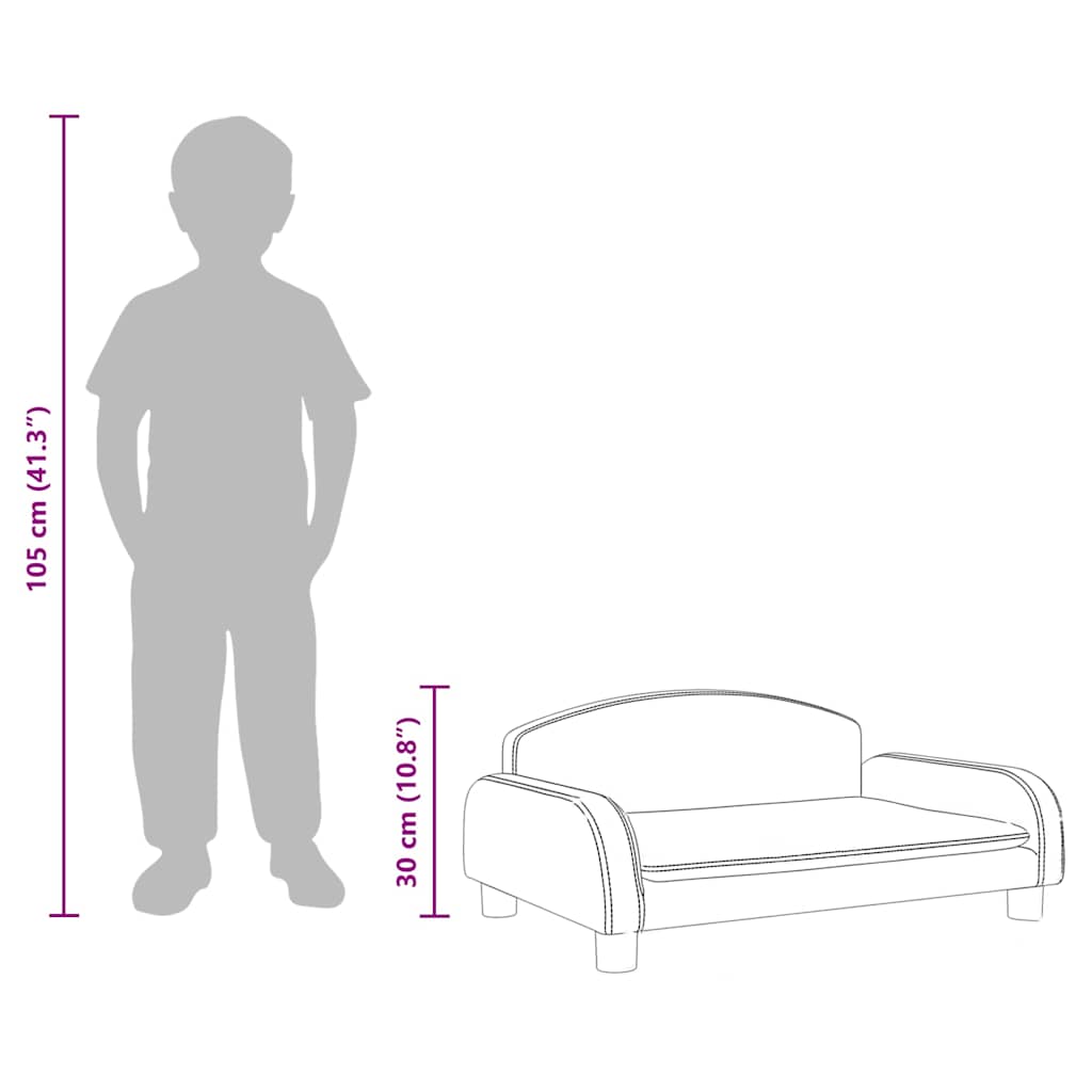 Kindersofa Cappuccino 70x45x30 cm Kunstleder