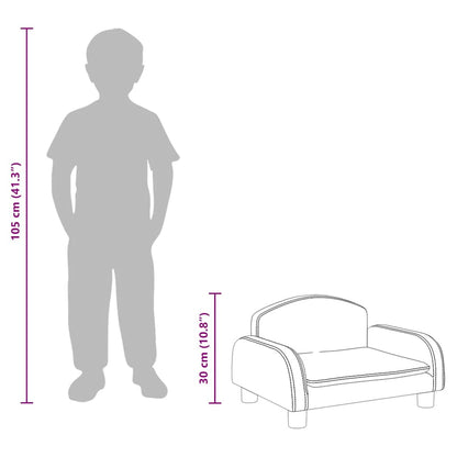 Kindersofa Braun 50x40x30 cm Kunstleder