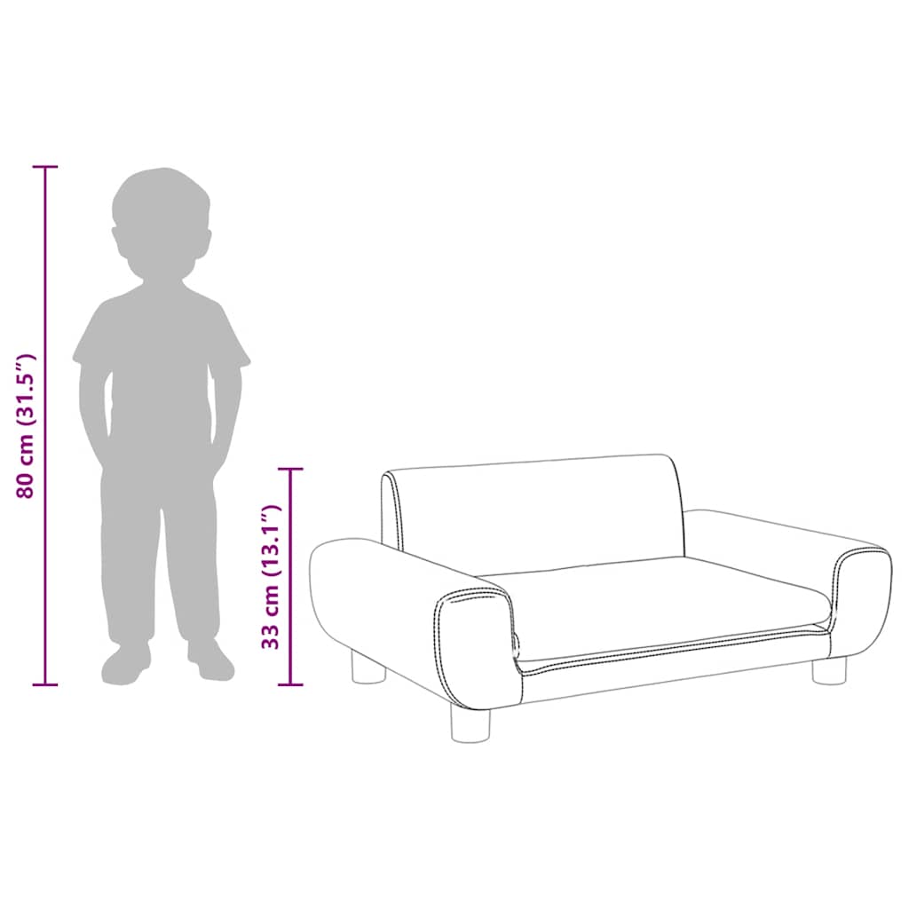 Kindersofa Rosa 70x45x33 cm Samt