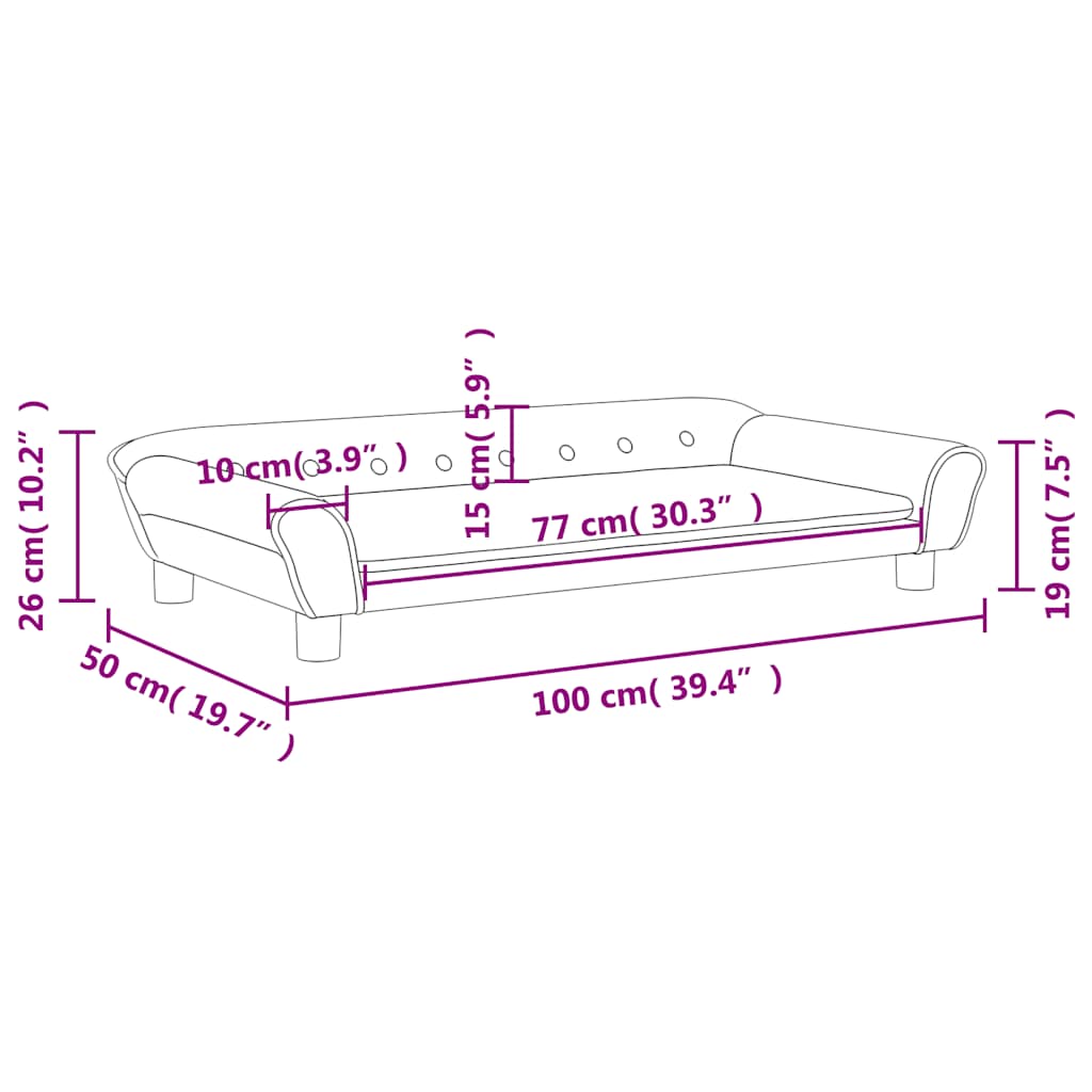Kindersofa Rosa 100x50x26 cm Samt