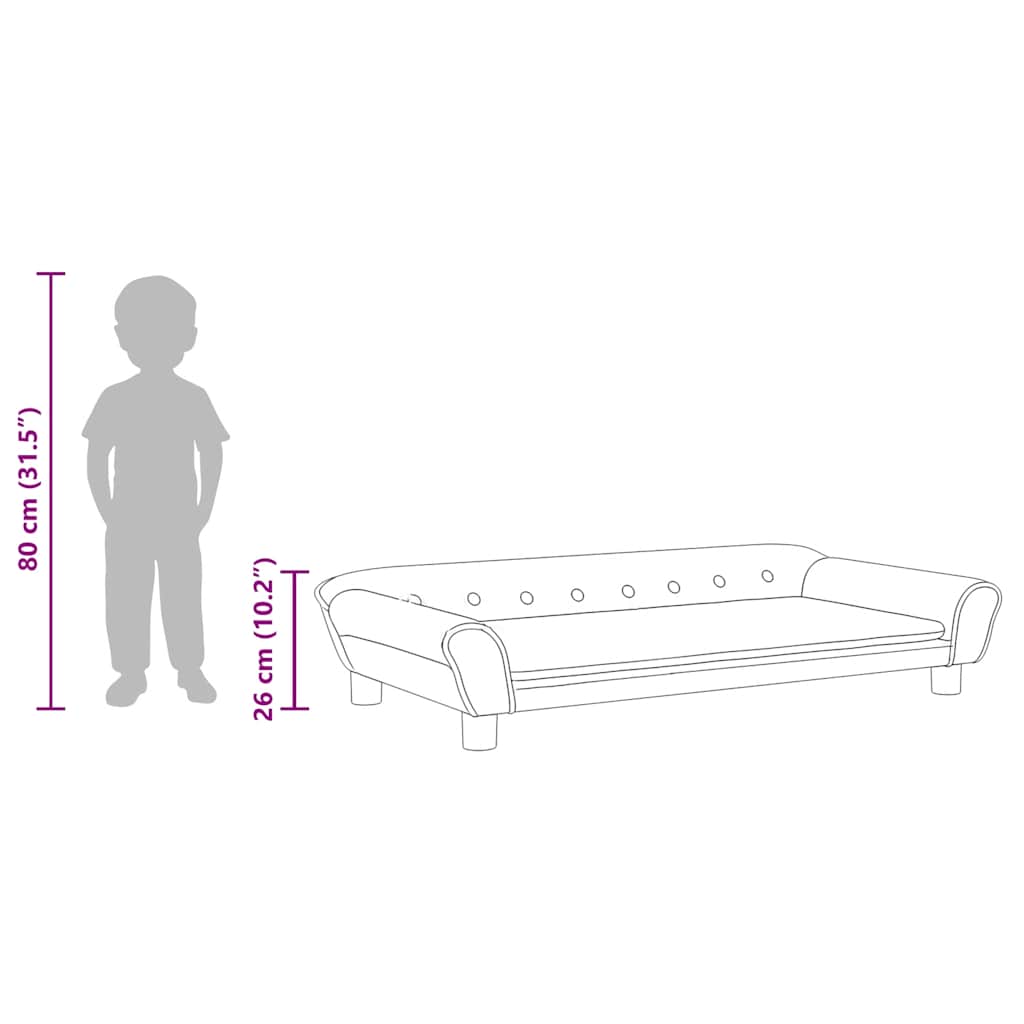 Kindersofa Rosa 100x50x26 cm Samt