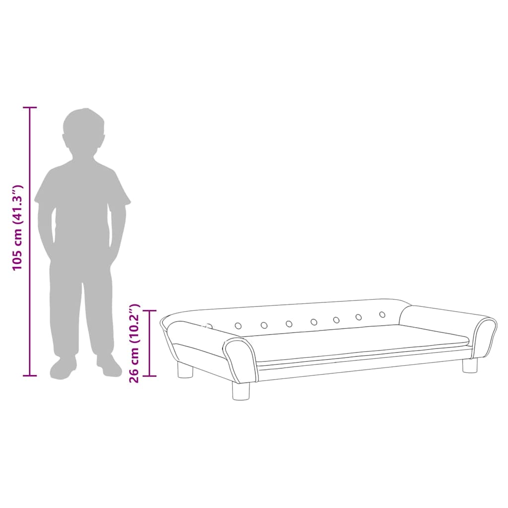 Kindersofa Rosa 100x50x26 cm Samt