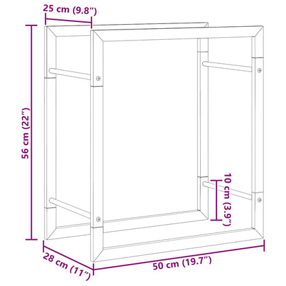Brennholzregal 50x28x56 cm Edelstahl
