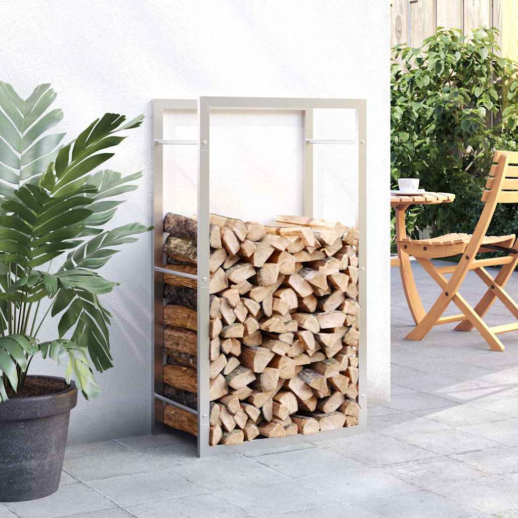 Brennholzregal 50x28x94 cm Edelstahl