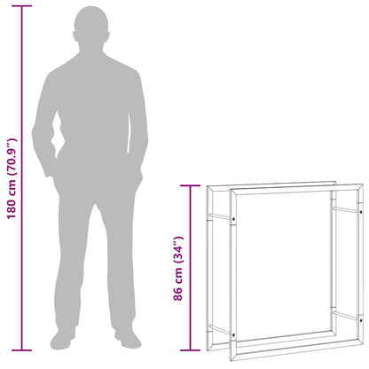 Brennholzregal 80x28x86 cm Edelstahl