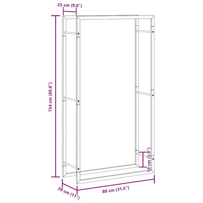 Brennholzregal 80x28x154 cm Edelstahl
