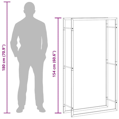 Brennholzregal 80x28x154 cm Edelstahl