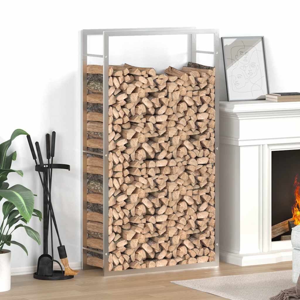 Brennholzregal 80x28x154 cm Edelstahl