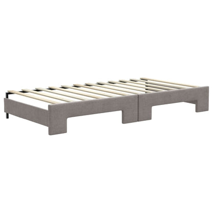 Tagesbett Ausziehbar Taupe 100x200 cm Stoff