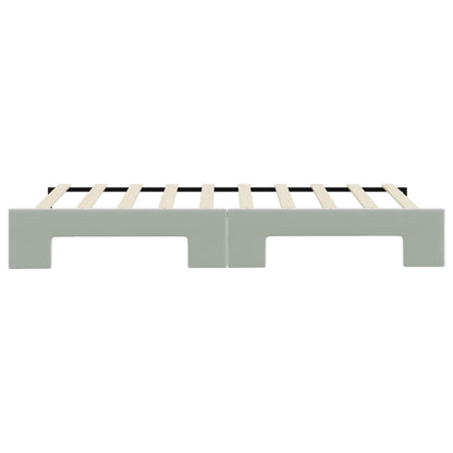 Tagesbett Ausziehbar Hellgrau 90x190 cm Samt