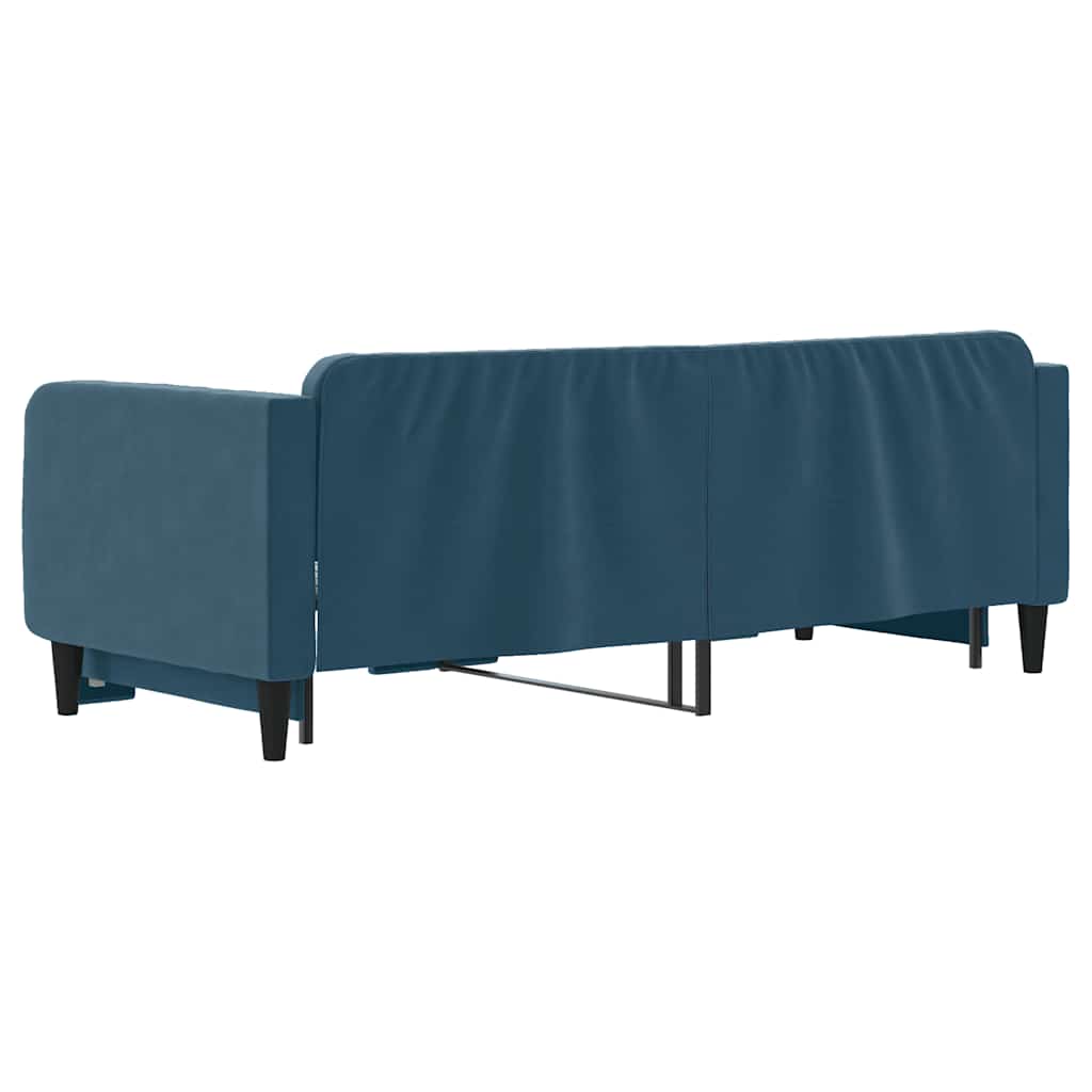 Tagesbett Ausziehbar Blau 80x200 cm Samt