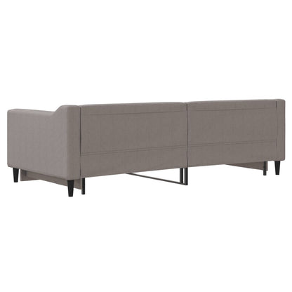 Tagesbett Ausziehbar Taupe 90x200 cm Stoff
