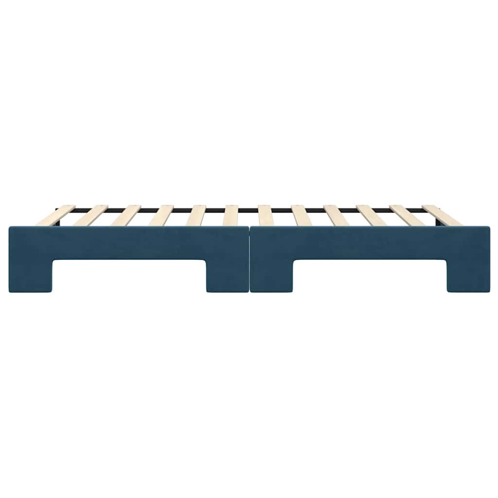 Tagesbett Ausziehbar Blau 100x200 cm Samt