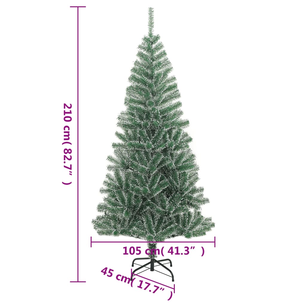 Künstlicher Weihnachtsbaum Beschneit Grün 210 cm