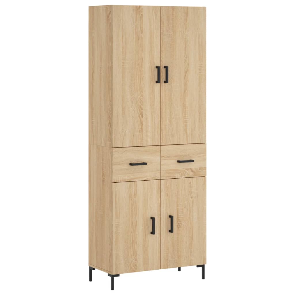 Highboard Sonoma-Eiche 69,5x34x180 cm Holzwerkstoff