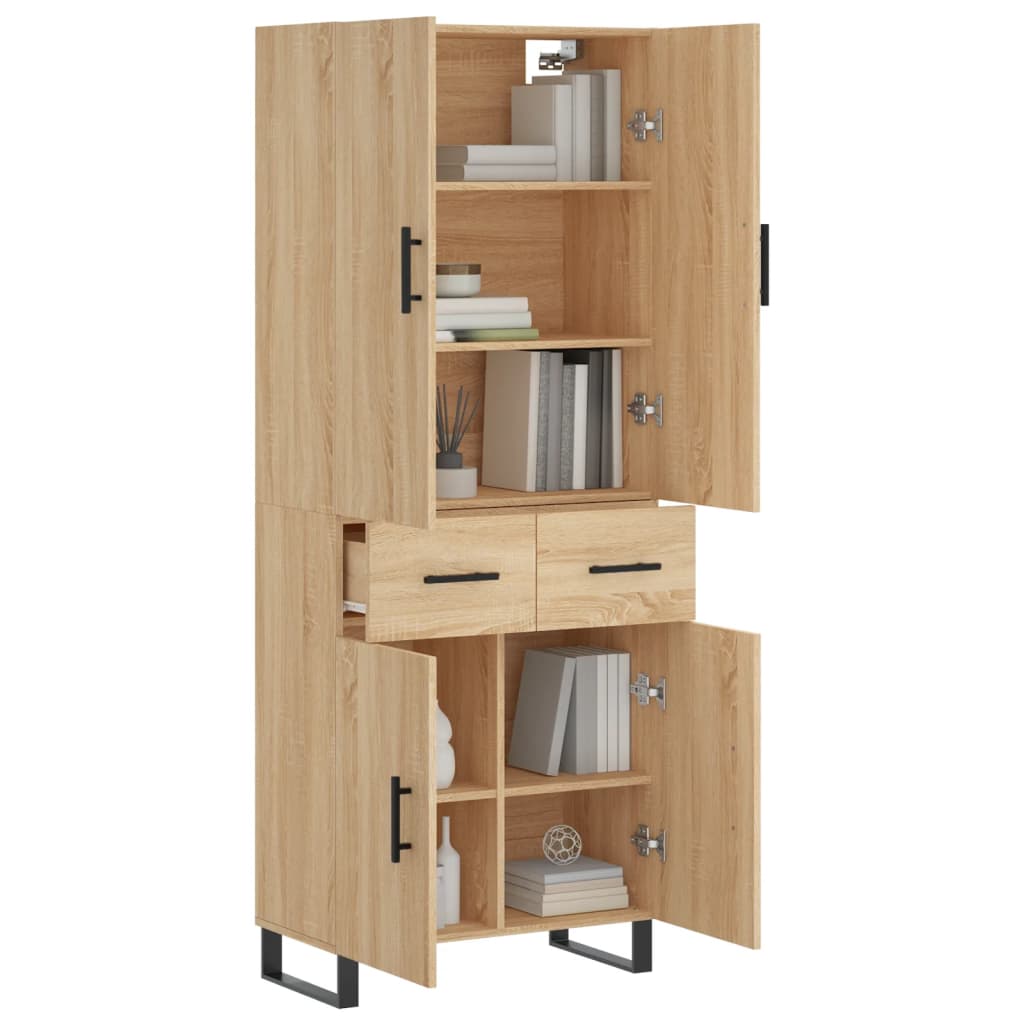 Highboard Sonoma-Eiche 69,5x34x180 cm Holzwerkstoff