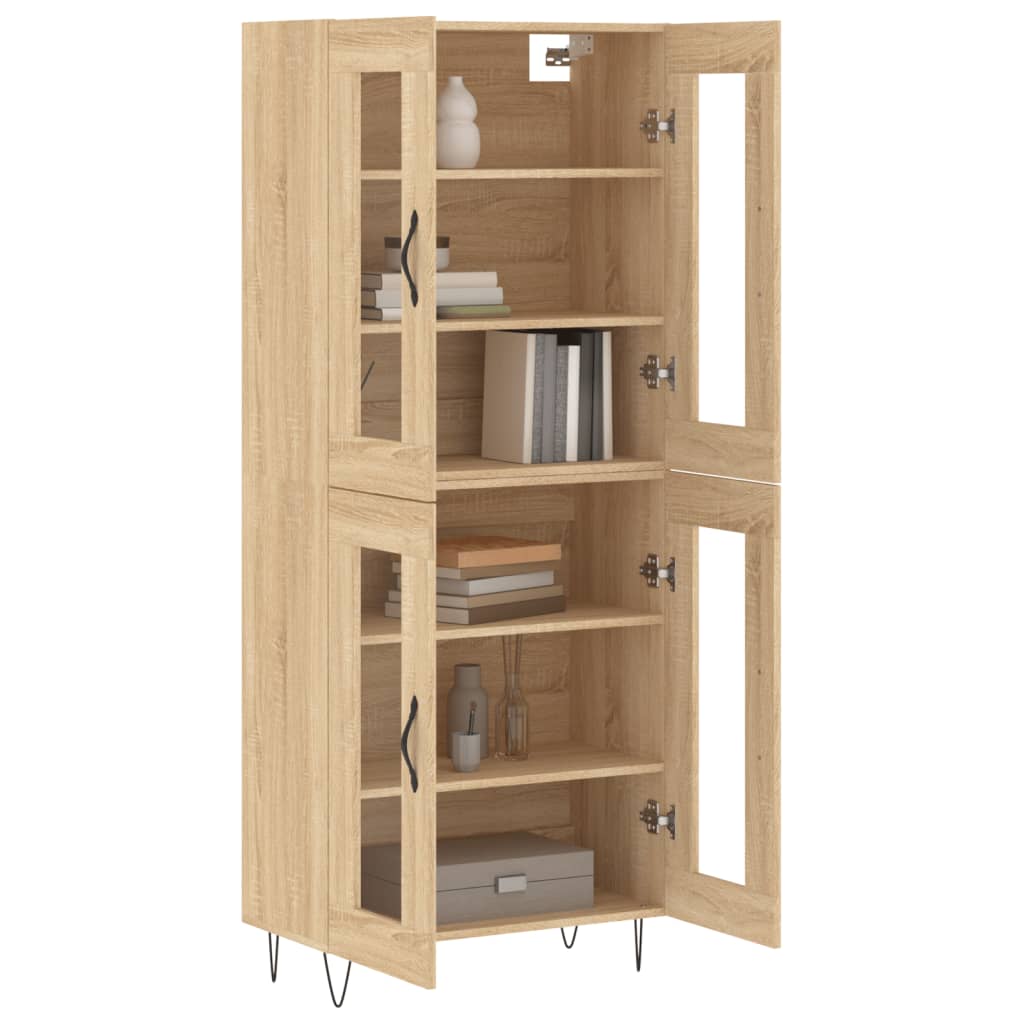 Highboard Sonoma-Eiche 69,5x34x180 cm Holzwerkstoff