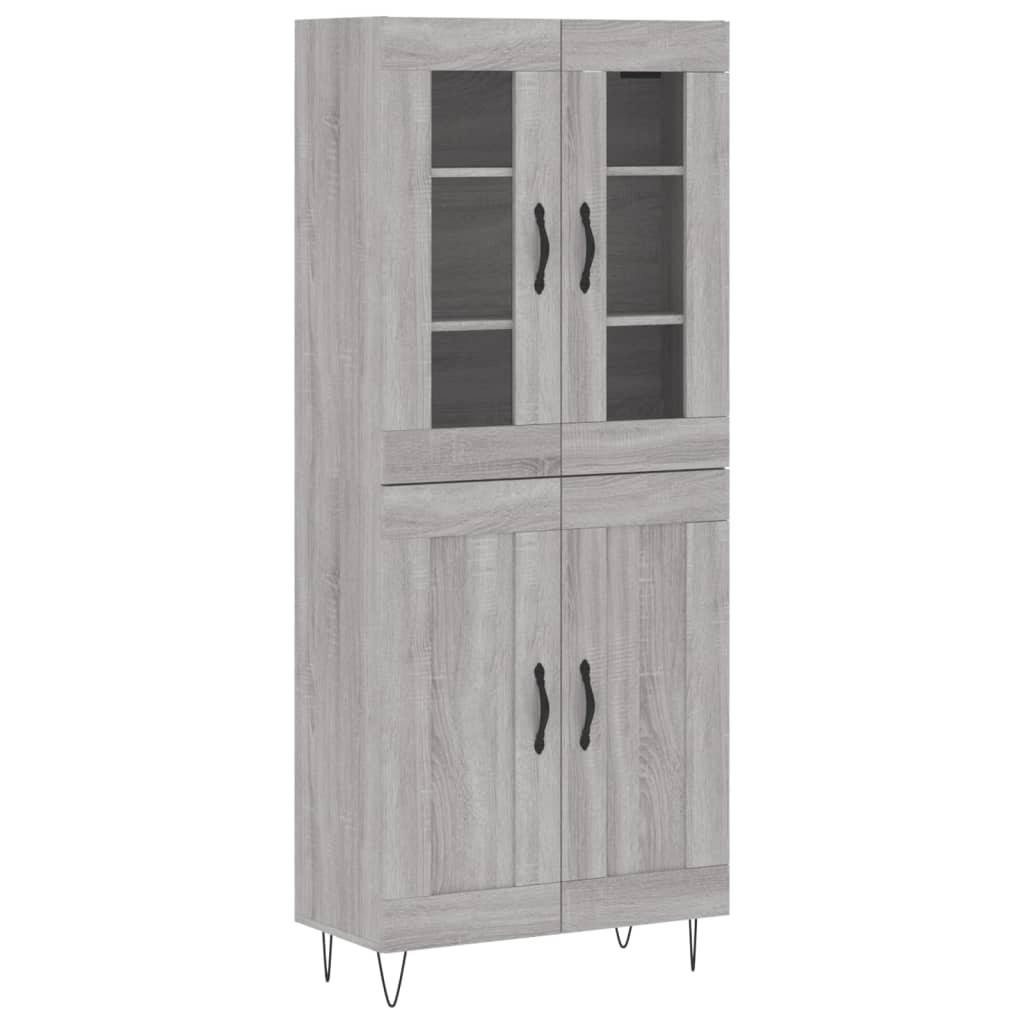 Highboard Grau Sonoma 69,5x34x180 cm Holzwerkstoff