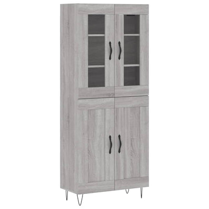 Highboard Grau Sonoma 69,5x34x180 cm Holzwerkstoff