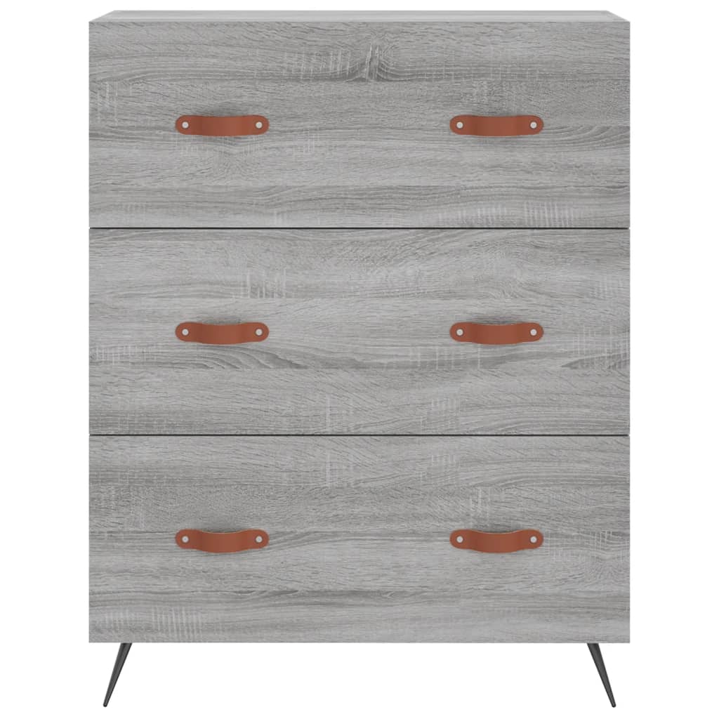 Highboard Grau Sonoma 69,5x34x180 cm Holzwerkstoff