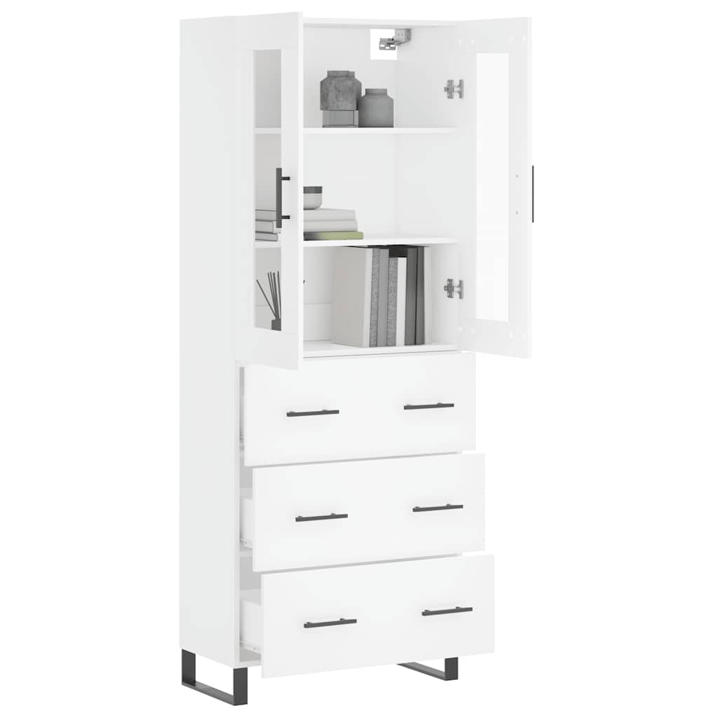 Highboard Weiß 69,5x34x180 cm Holzwerkstoff