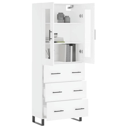 Highboard Weiß 69,5x34x180 cm Holzwerkstoff