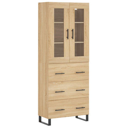 Highboard Sonoma-Eiche 69,5x34x180 cm Holzwerkstoff