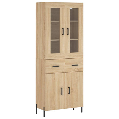 Highboard Sonoma-Eiche 69,5x34x180 cm Holzwerkstoff
