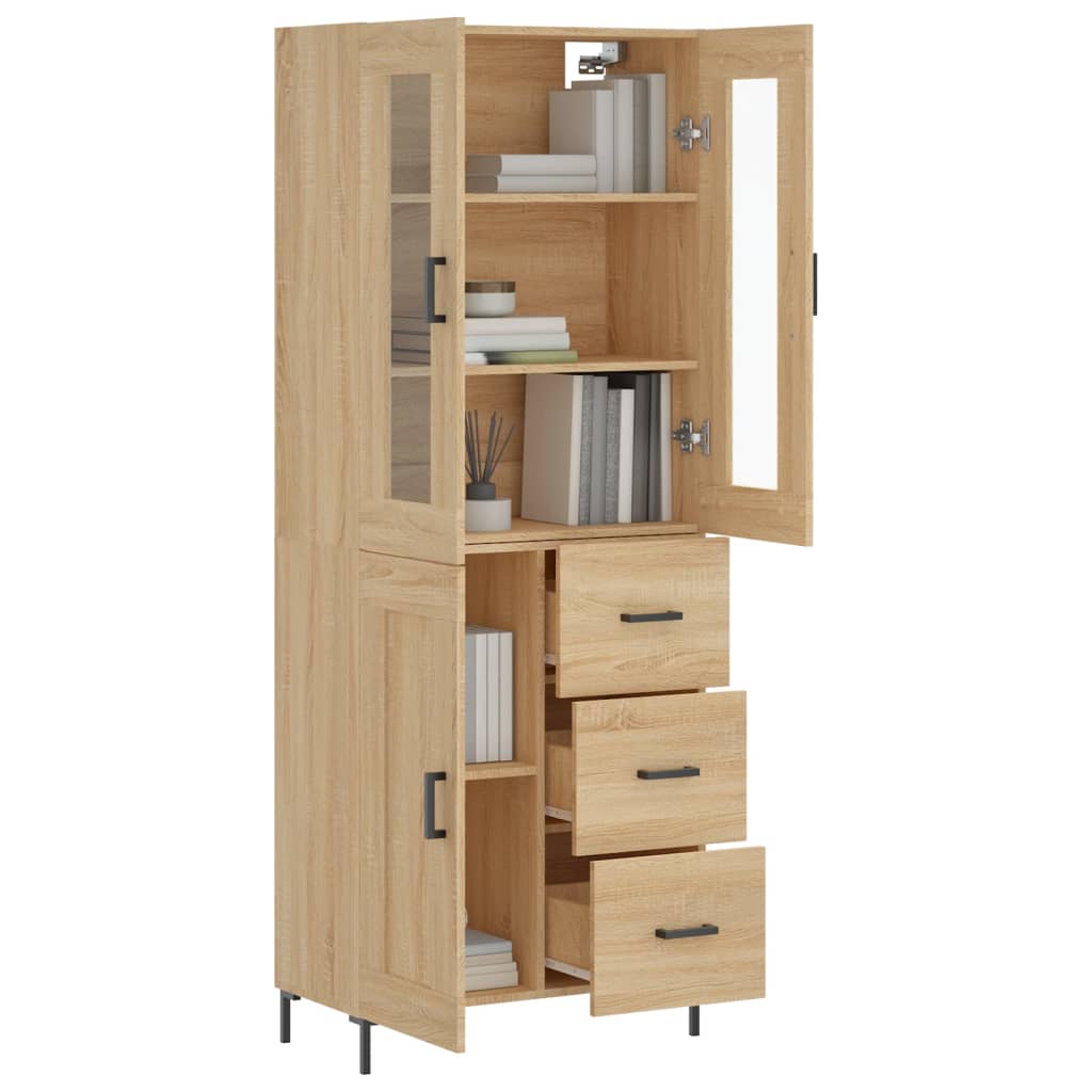 Highboard Sonoma-Eiche 69,5x34x180 cm Holzwerkstoff
