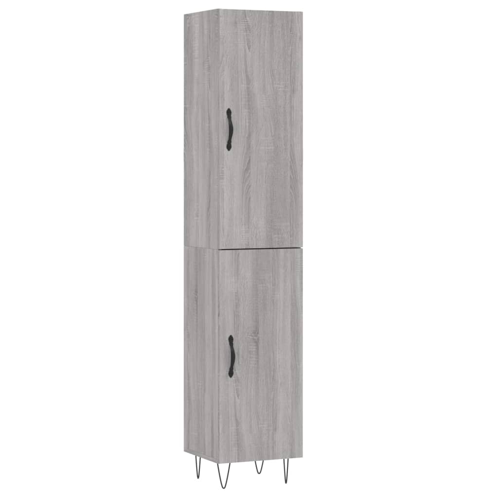 Highboard Grau Sonoma 34,5x34x180 cm Holzwerkstoff