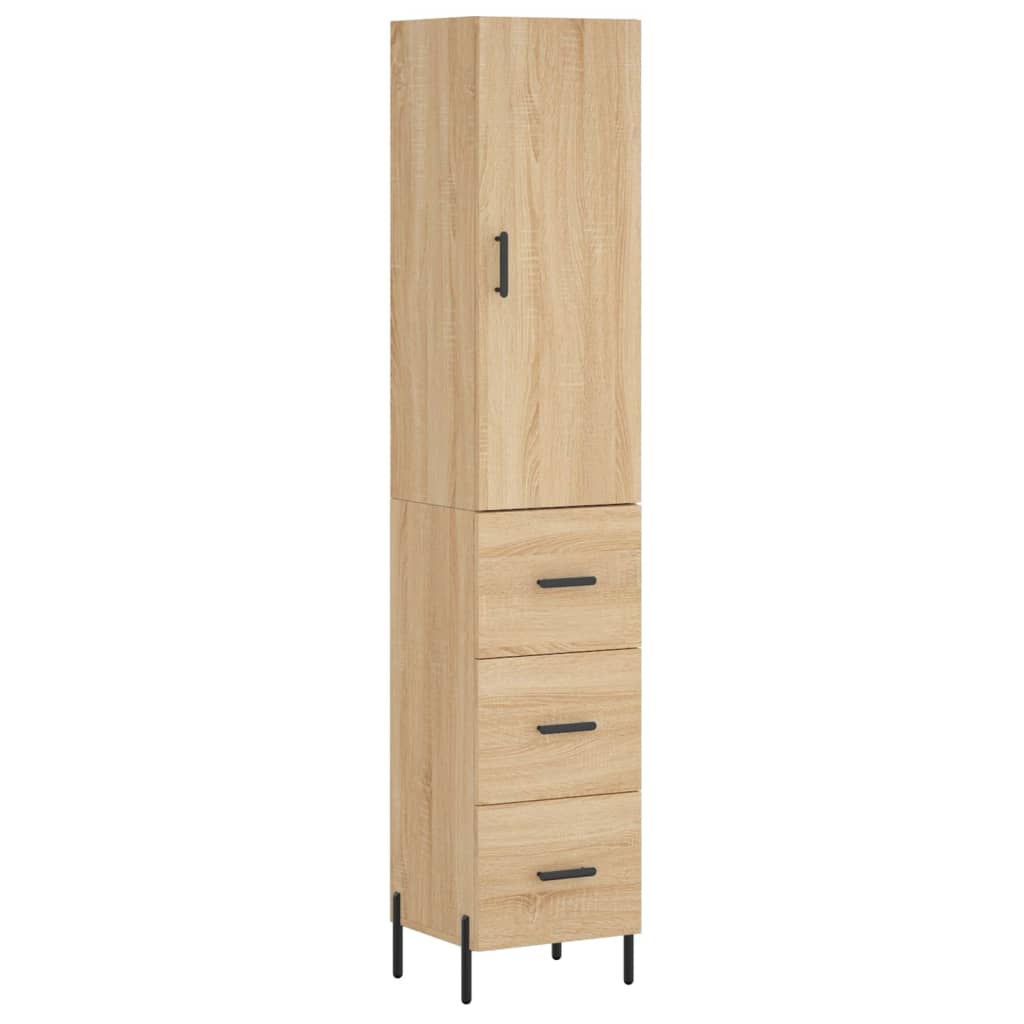 Highboard Sonoma-Eiche 34,5x34x180 cm Holzwerkstoff