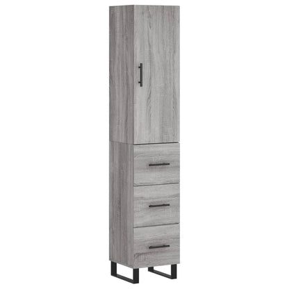 Highboard Grau Sonoma 34,5x34x180 cm Holzwerkstoff