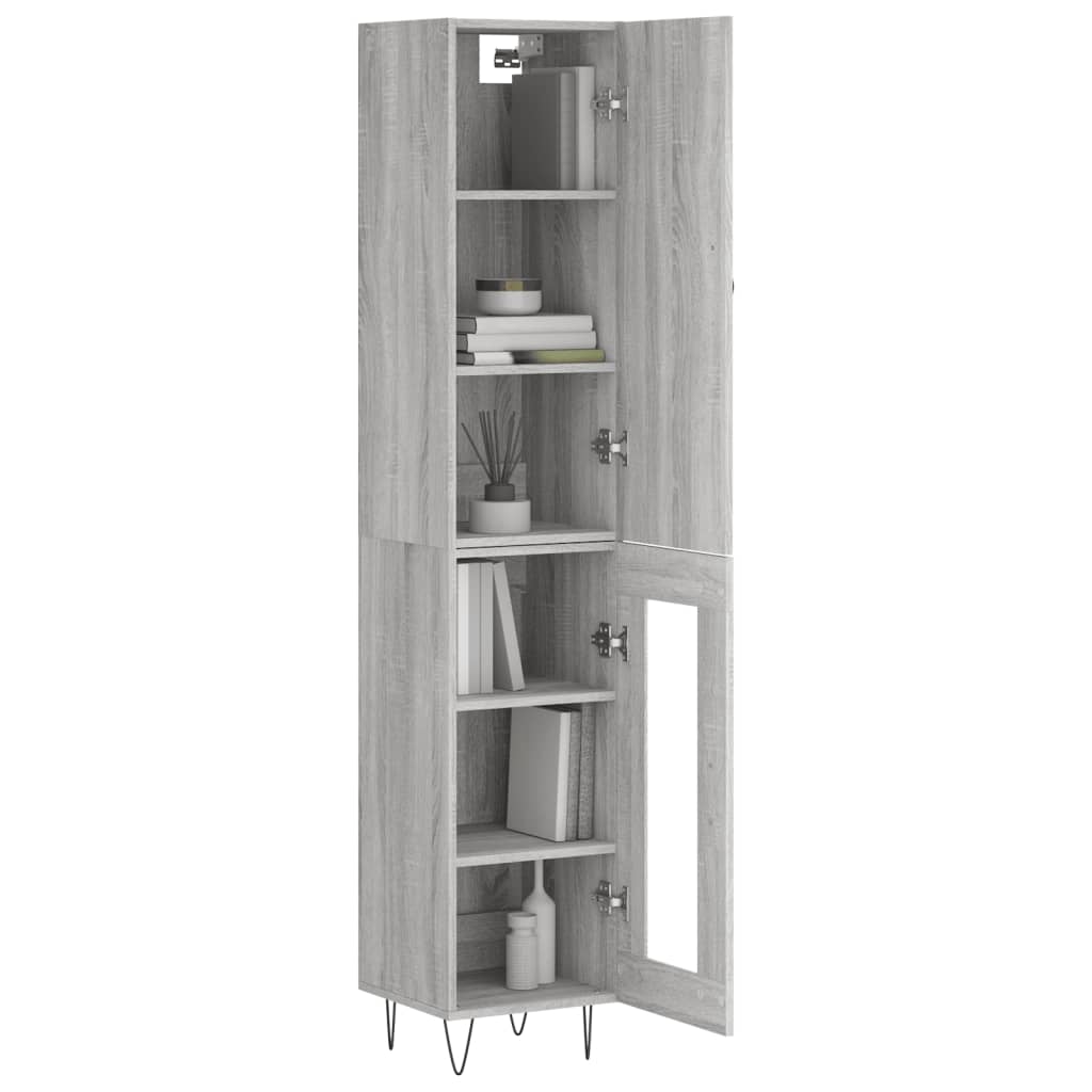 Highboard Grau Sonoma 34,5x34x180 cm Holzwerkstoff