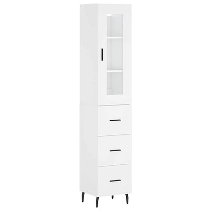 Highboard Weiß 34,5x34x180 cm Holzwerkstoff