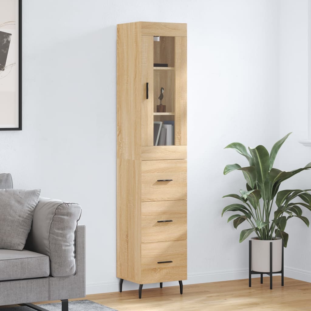 Highboard Sonoma-Eiche 34,5x34x180 cm Holzwerkstoff