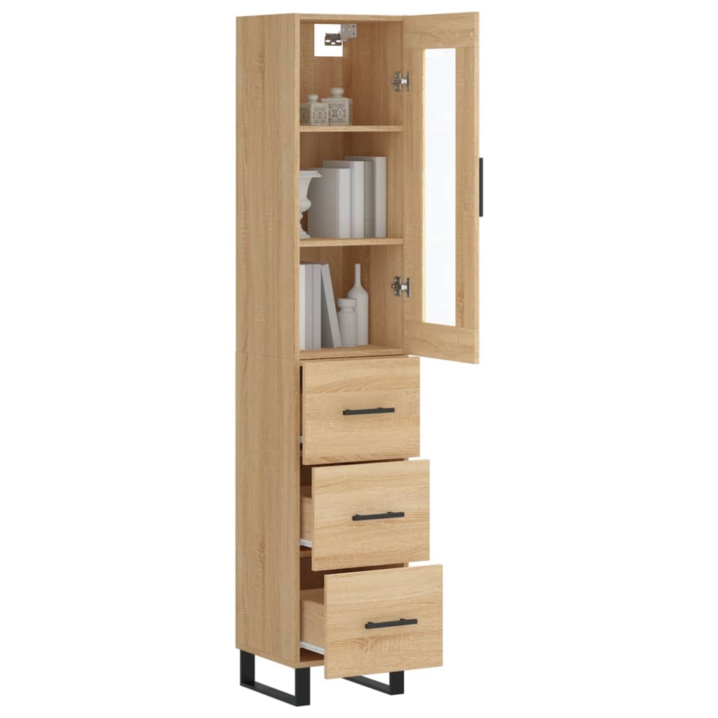 Highboard Sonoma-Eiche 34,5x34x180 cm Holzwerkstoff