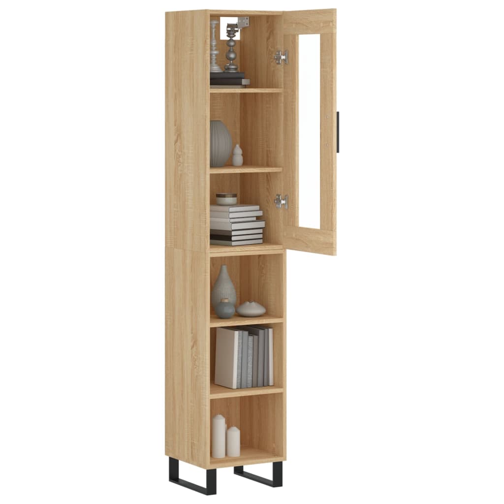 Highboard Sonoma-Eiche 34,5x34x180 cm Holzwerkstoff