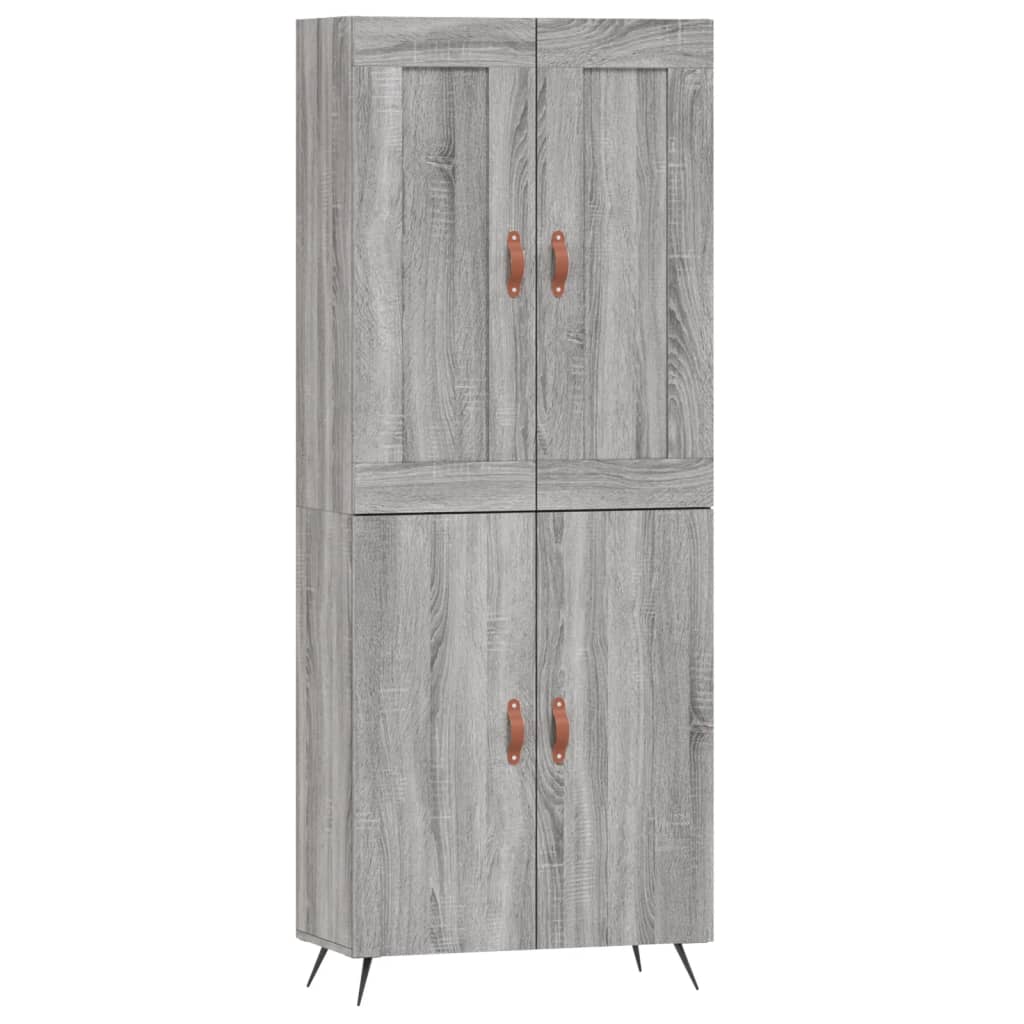 Highboard Grau Sonoma 69,5x34x180 cm Holzwerkstoff