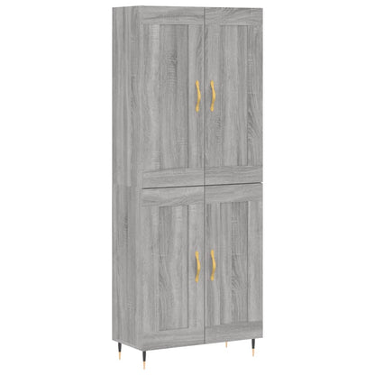 Highboard Grau Sonoma 69,5x34x180 cm Holzwerkstoff