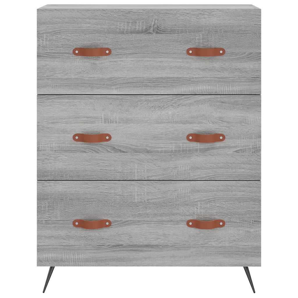 Highboard Grau Sonoma 69,5x34x180 cm Holzwerkstoff