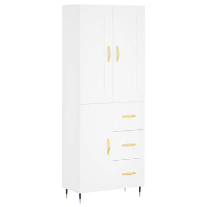 Highboard Weiß 69,5x34x180 cm Holzwerkstoff