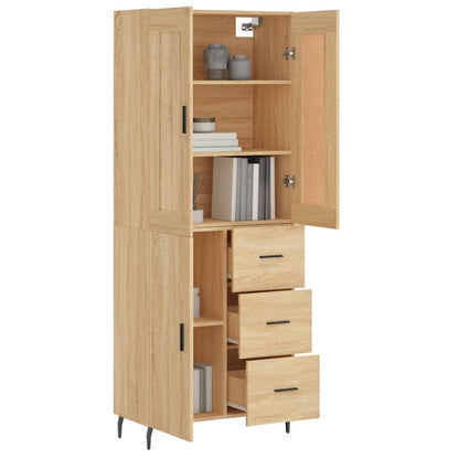 Highboard Sonoma-Eiche 69,5x34x180 cm Holzwerkstoff