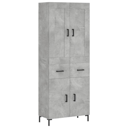 Highboard Betongrau 69,5x34x180 cm Holzwerkstoff