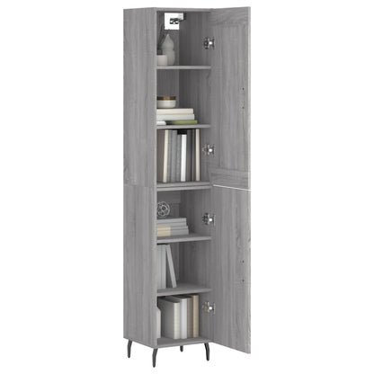 Highboard Grau Sonoma 34,5x34x180 cm Holzwerkstoff