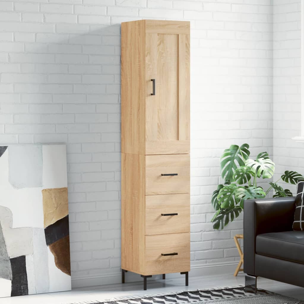 Highboard Sonoma-Eiche 34,5x34x180 cm Holzwerkstoff
