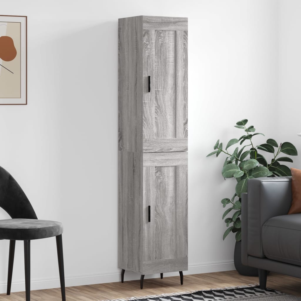 Highboard Grau Sonoma 34,5x34x180 cm Holzwerkstoff