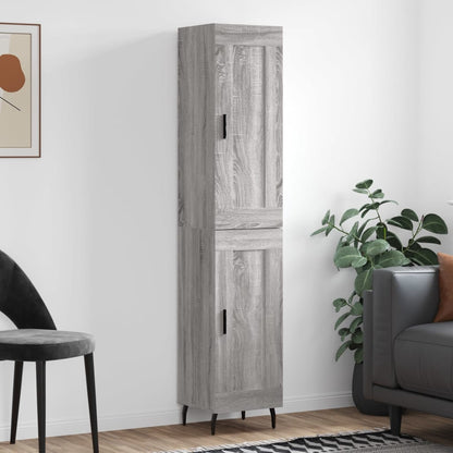 Highboard Grau Sonoma 34,5x34x180 cm Holzwerkstoff